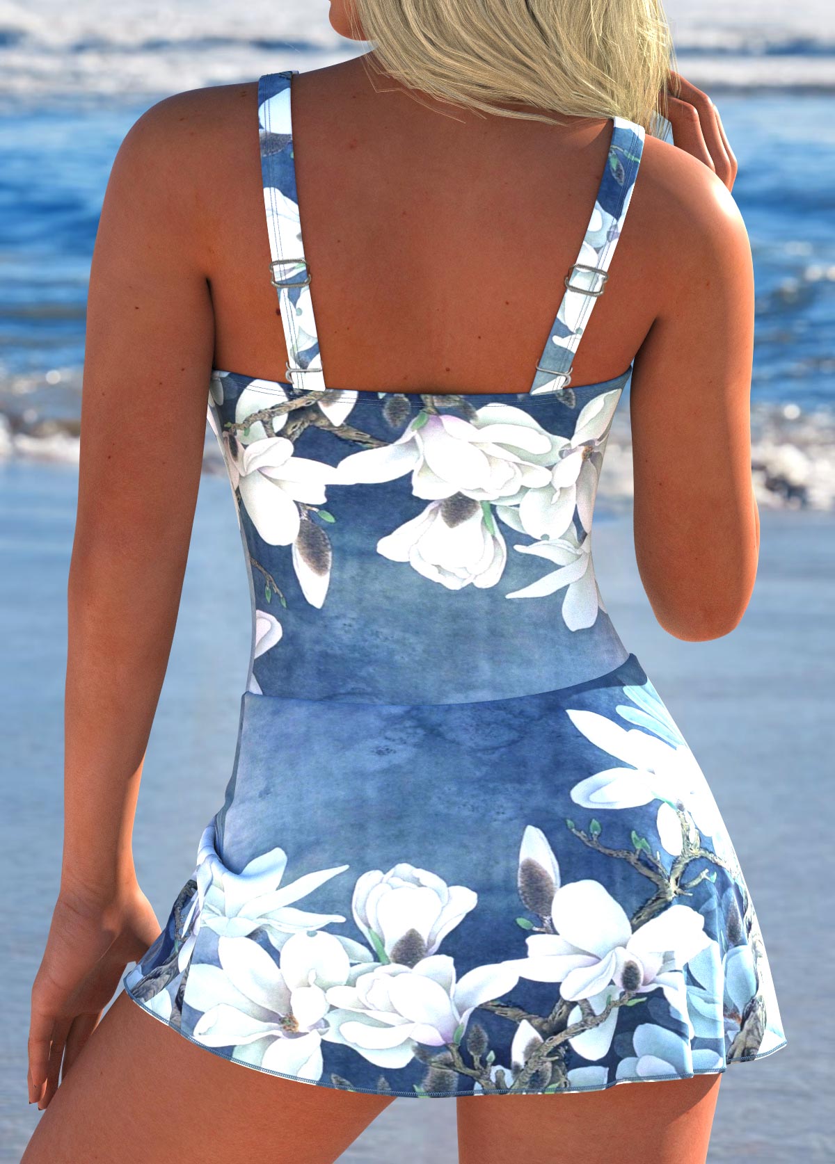 Maiô Floral Estampado Com Saia Assimétrica E Laço